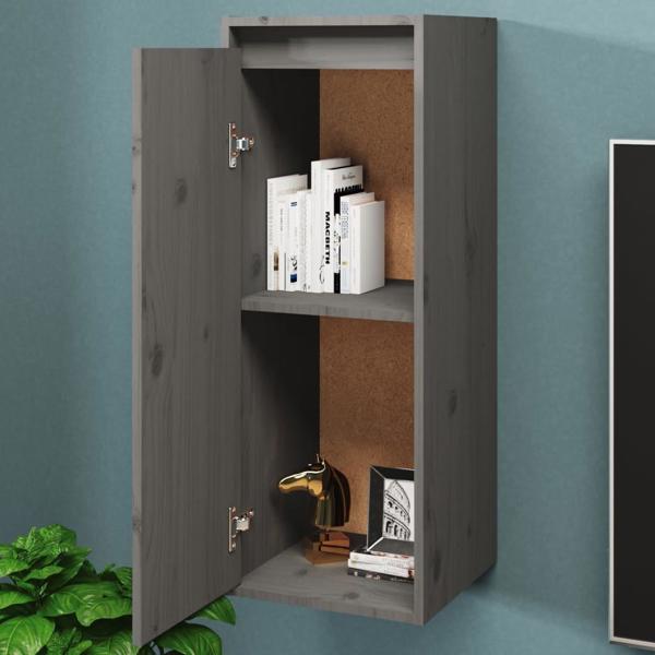 vidaXL Ντουλάπι τοίχου, γκρι, 30x30x80 εκ, συμπαγές πεύκο