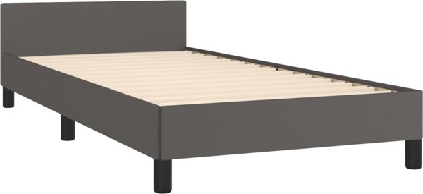 vidaXL Rama κρεβατιού με κεφαλάρι, γκρι, 80x200 εκ., τεχνητό δέρμα
