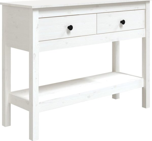vidaXL Τραπεζάκι κονσόλας, λευκό, 100x35x75 εκ., μασίφ πεύκο