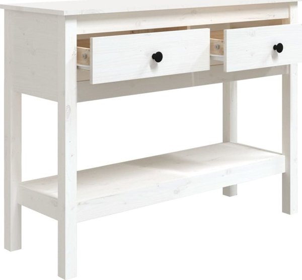 vidaXL Τραπεζάκι κονσόλας, λευκό, 100x35x75 εκ., μασίφ πεύκο