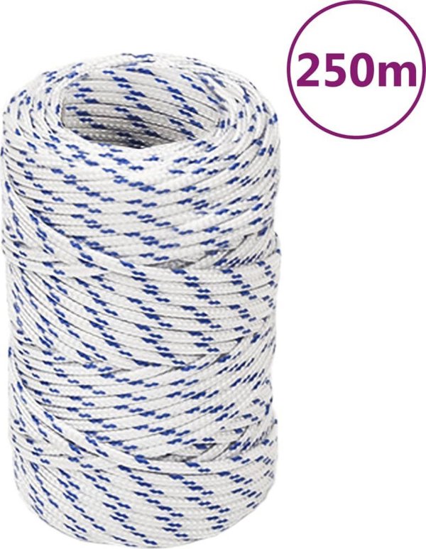 vidaXL Ναυτικό σχοινί, λευκό, 2 mm, 250 m, πολυπροπυλένιο