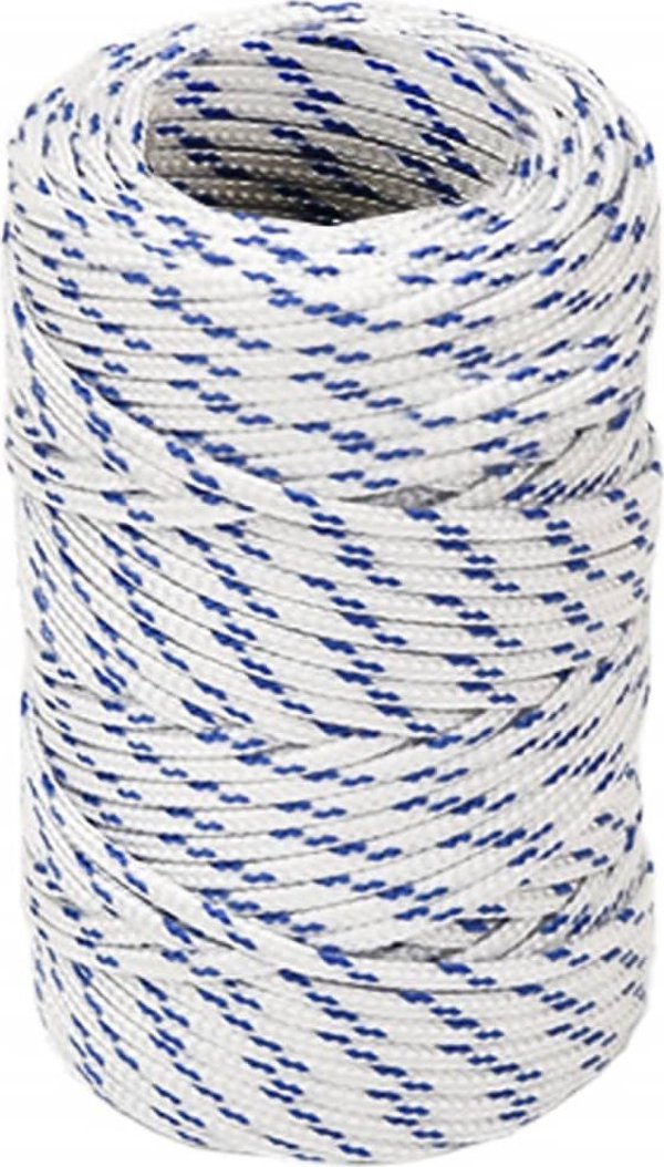 vidaXL Ναυτικό σχοινί, λευκό, 2 mm, 250 m, πολυπροπυλένιο
