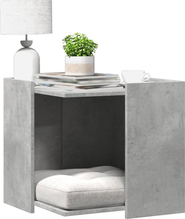 vidaXL Ντουλάπι για άμμο γάτας, γκρι σκουριά, 53x53x51 εκ