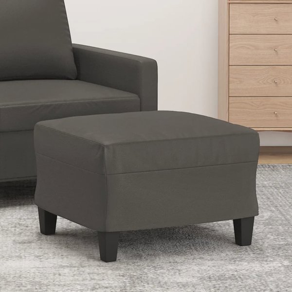 vidaXL Σκαμπό ποδιών, γκρι, 60x50x41 εκ., συνθετικό δέρμα