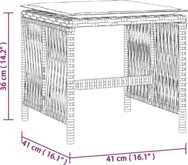 vidaXL Κήπου σκαμπό με μαξιλάρια, 4 τεμ., μαύρο, 41x41x36 εκ.