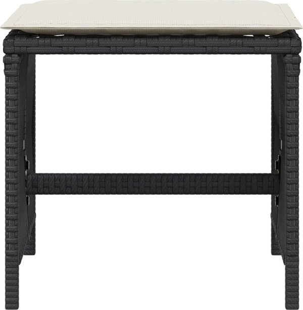 vidaXL Κήπου σκαμπό με μαξιλάρια, 4 τεμ., μαύρο, 41x41x36 εκ.