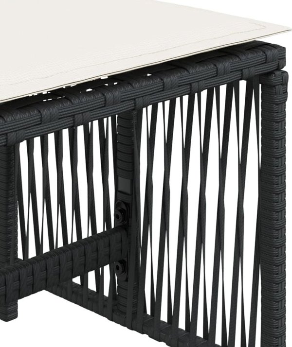 vidaXL Κήπου σκαμπό με μαξιλάρια, 4 τεμ., μαύρο, 41x41x36 εκ.