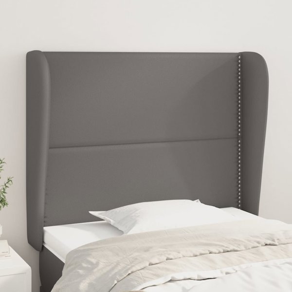 vidaXL Κεφαλάρι Uszak, γκρι, 93x23x118/128 cm, συνθετικό δέρμα