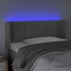 vidaXL Κεφαλάρι κρεβατιού με LED, ανοιχτό γκρι, 93x16x78/88 cm, βελούδο