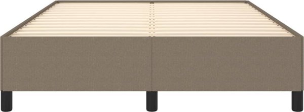 vidaXL Ράμα κρεβατιού, χρώμα ταουπέ, 140x190 cm, υφασμάτινη επένδυση