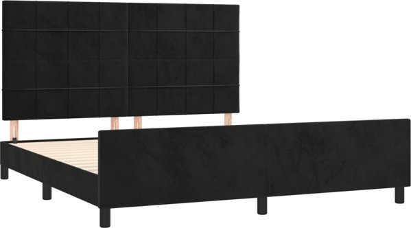vidaXL Rama lotza me zaglowek, mavri, 160x200 cm, aksamitni