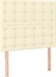 vidaXL Lozko kontynentalne z materacem, kremowe, ekoskora 90x200 cm