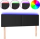 Κεφαλάρι κρεβατιού με LED, μαύρο, 144x5x78/88 cm, τεχνητό δέρμα