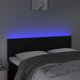 Κεφαλάρι κρεβατιού με LED, μαύρο, 144x5x78/88 cm, τεχνητό δέρμα