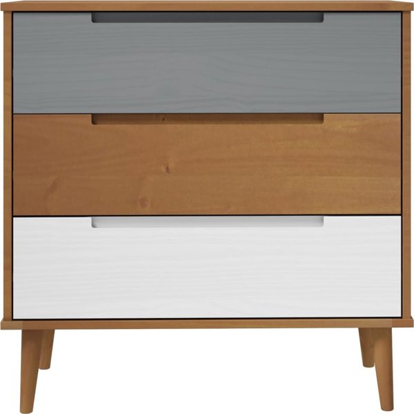 vidaXL Συρταριέρα, καφέ, 80x40x80 εκ, σκληρό ξύλο πεύκου