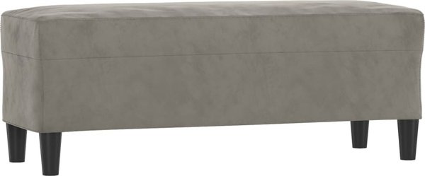 vidaXL Παγκάκι ανοιχτού γκρι, 100x35x41 cm, επενδυμένο με βελούδο