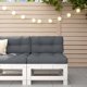 vidaXL Ogrodowa sofa srodkowa biala lite drewno sosnowe