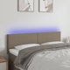 vidaXL Zaglowek do lozka z LED, taupe, 144x5x78/88 cm, tkanina