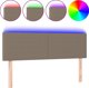 vidaXL Zaglowek do lozka z LED, taupe, 144x5x78/88 cm, tkanina