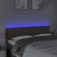 vidaXL Zaglowek do lozka z LED, taupe, 144x5x78/88 cm, tkanina