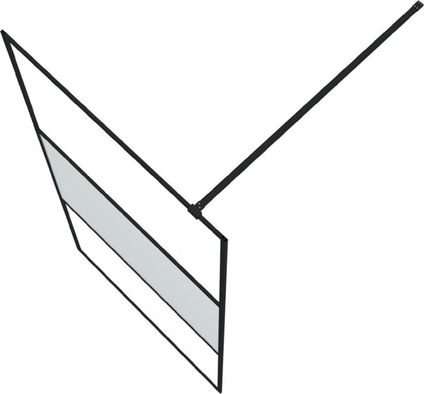 vidaXL Scianka prysznicowa czarna 100x195 cm polmrozone szklo ESG
