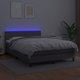 vidaXL κρεβάτι κοντινεντάλ με στρώμα και LED, γκρι οικοδερμα 140x200 cm