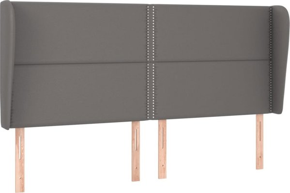 vidaXL Υποστήριγμα Κεφαλιού Uszak, Γκρι, 183x23x118/128 εκ., από τεχνητό δέρμα