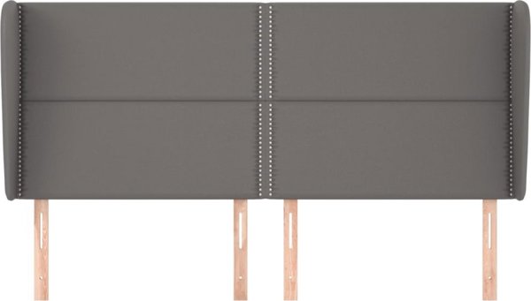 vidaXL Υποστήριγμα Κεφαλιού Uszak, Γκρι, 183x23x118/128 εκ., από τεχνητό δέρμα