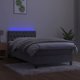 vidaXL Lozko kontynentalne z materacem i LED szare aksamit 90x190 cm