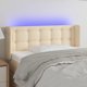 vidaXL Κεφαλάρι κρεβατιού με LED, κρεμ, 93x16x78/88 εκ., ύφασμα