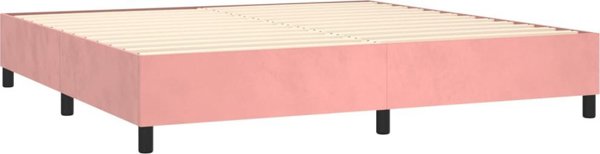 vidaXL Λουτζκο κοντινεντάλ με στρώμα και LED, ροζ βελούδο 200x200cm