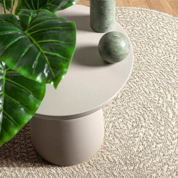 vidaXL Χαλί ZIZUR 160x230εκ. Κρεμ με Εμφάνιση Λινού για Εσωτερικούς και Εξωτερικούς Χώρους