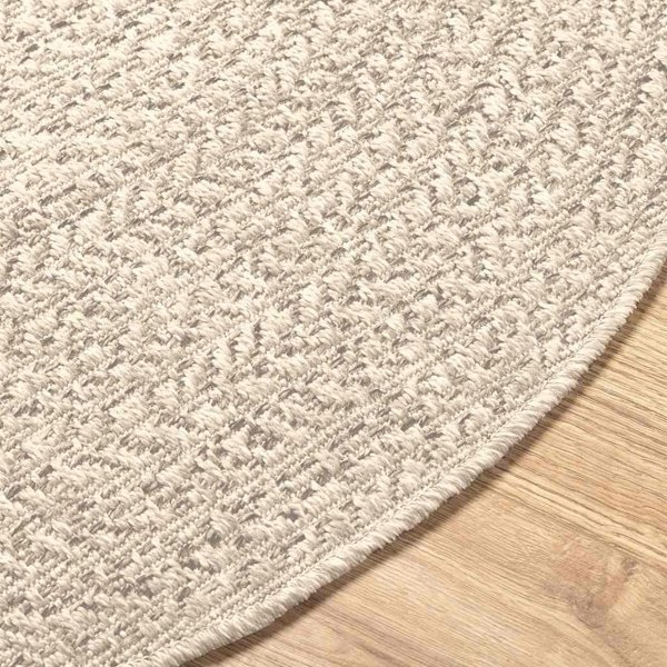 vidaXL Χαλί ZIZUR 160x230εκ. Κρεμ με Εμφάνιση Λινού για Εσωτερικούς και Εξωτερικούς Χώρους