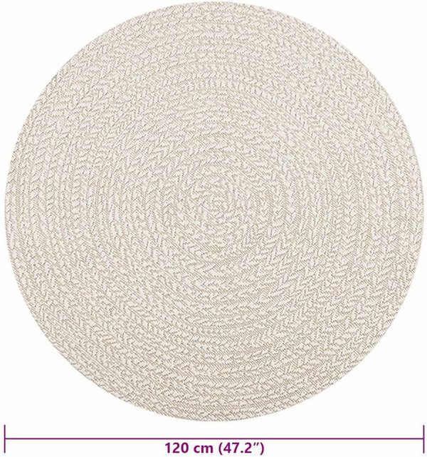 vidaXL Χαλί ZIZUR 160x230εκ. Κρεμ με Εμφάνιση Λινού για Εσωτερικούς και Εξωτερικούς Χώρους