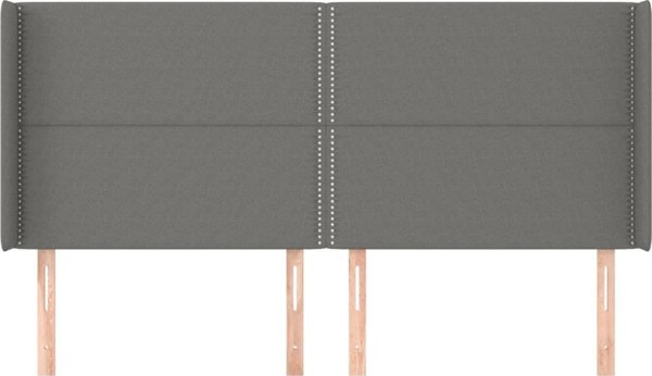 vidaXL Zaglowek uszak ciemnoszary 183x16x118/128 cm tkanina