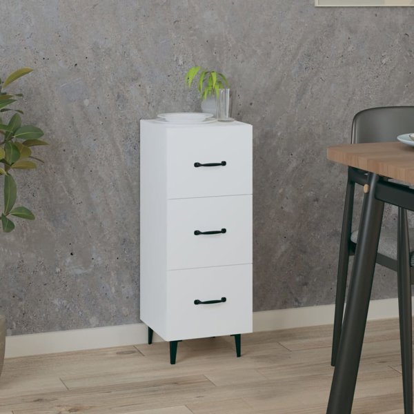 vidaXL Ντουλάπι, λευκό, 34,5x34x90 εκ., κατασκευασμένο από υλικό ξυλοειδές