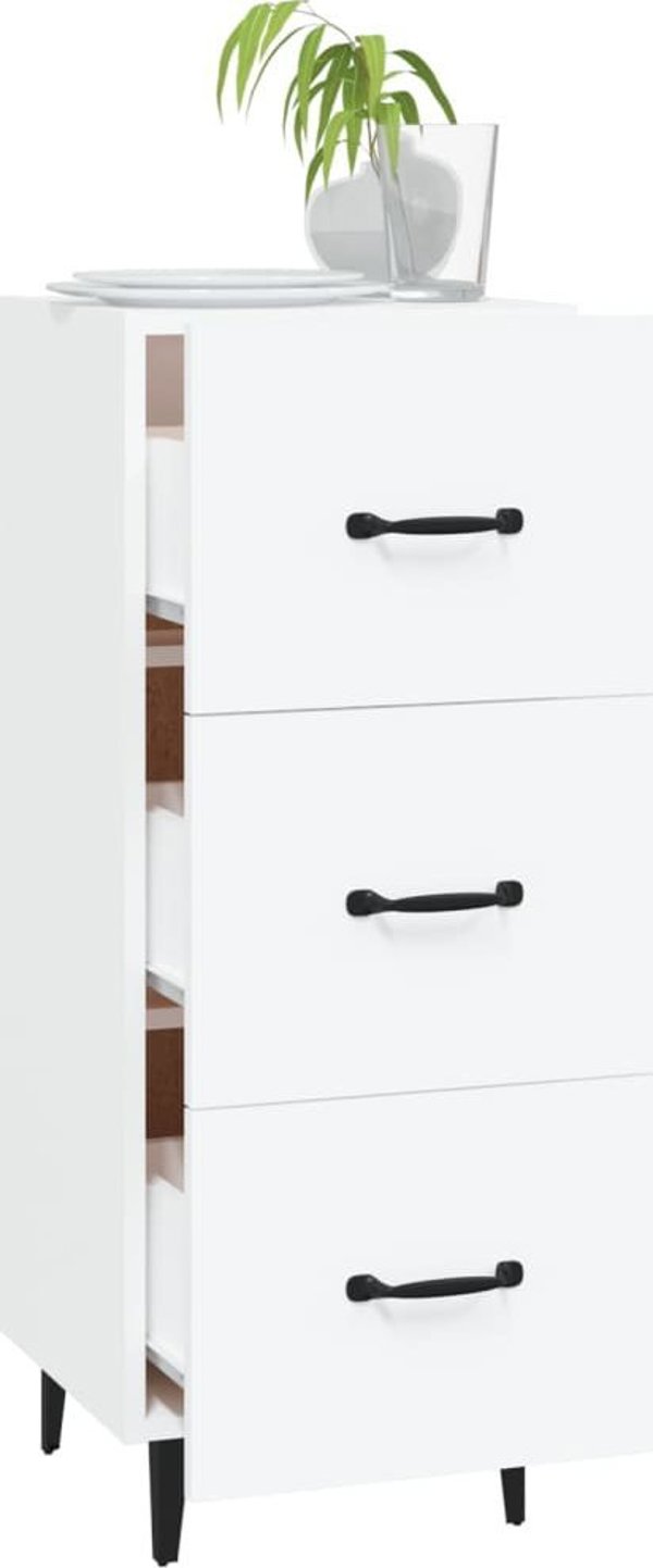 vidaXL Ντουλάπι, λευκό, 34,5x34x90 εκ., κατασκευασμένο από υλικό ξυλοειδές