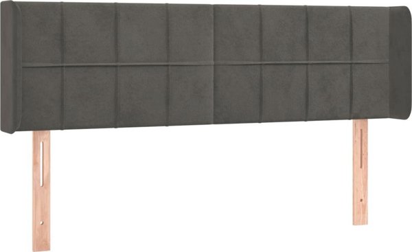 vidaXL Zaglowek do lotka me LED, ciemnoszary, 147x16x78/88 cm, aksamit