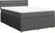 vidaXL Κρεβάτι Continental με στρώμα, σκούρο γκρι, ύφασμα, 140x190 cm
