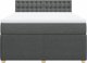 vidaXL Κρεβάτι Continental με στρώμα, σκούρο γκρι, ύφασμα, 140x190 cm
