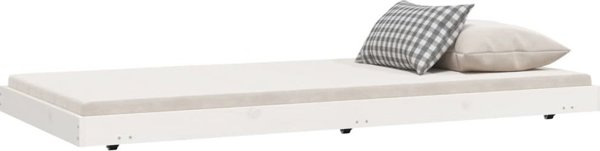 vidaXL Σκελετός κρεβατιού, λευκό, 90x190 cm, από μασίφ πεύκο