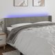 vidaXL Zaglolwek do lotka z LED, jasnoszary, 203x16x78/88 cm, aksamit