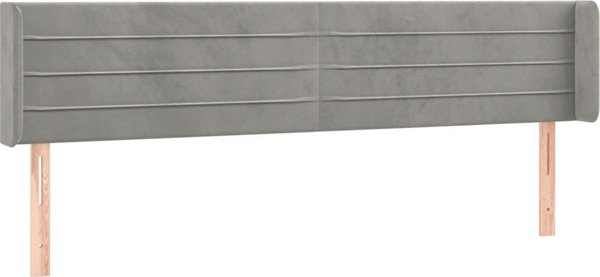 vidaXL Zaglolwek do lotka z LED, jasnoszary, 203x16x78/88 cm, aksamit