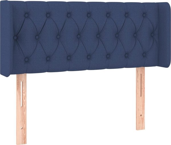 vidaXL Zaglowek do lozka z LED, niebieski, 103x16x78/88 cm, tkanina