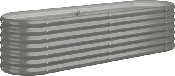 vidaXL vidaXL Donica ogrodowa, malowana proszkowo stal, 152x40x36 cm, szara