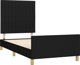 vidaXL Κρεβατοκάμαρα με Κεφαλάρι, Μαύρο, 90x200 cm, Επενδυμένο με Ύφασμα