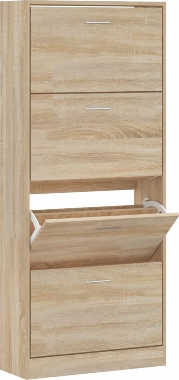 vidaXL Szafka na buty, δρυς Σομόνα, 63x24x147 εκ.