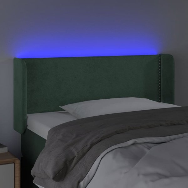 vidaXL Zagloforio ke lozko me LED, skouro prasino, 83x16x78/88 cm, aksamit