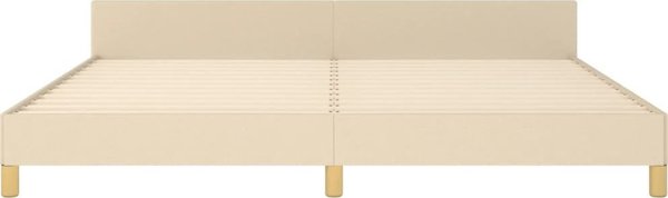 vidaXL Rama κρεβατιού με κεφαλάρι, κρεμ, 200x200 εκ., υφασμάτινη
