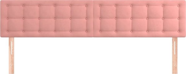 vidaXL Κεφαλάρια κρεβατιού, σετ 2 τμχ, ροζ, 100x5x78/88 cm, βελούδο